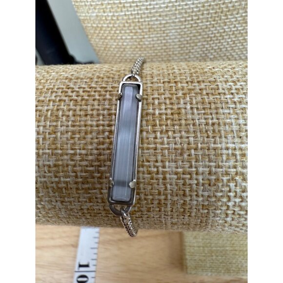 Kendra Scott Silver Adjustable Chain Bracelet With Rectangular Bar Design Modern - Picture 1 of 10